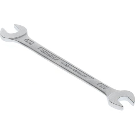 Llaves planas dobles en pulgadas americanas, lado e/planos : 3/8 x 7/16 pulgadas, Largo 157 mm