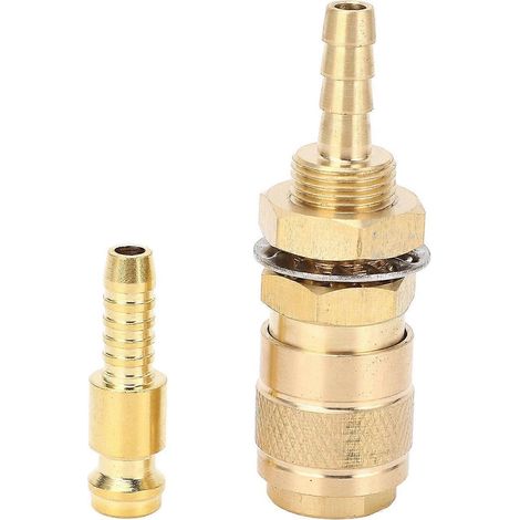 Adaptateur de gaz en laiton refroidi à l'eau pour torches de soudage, raccordement gaz et eau, raccord rapide pour PTA DB MIG/TIG 6 mm/0,24 pouce (1/4)