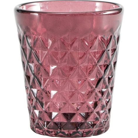 Zafferano Tumbler Balloton Collection Améthyste - Verre en Verre Soufflé à la Bouche Artisanal avec Texture en Relief, Lot de 6 Pièces, 35 cl