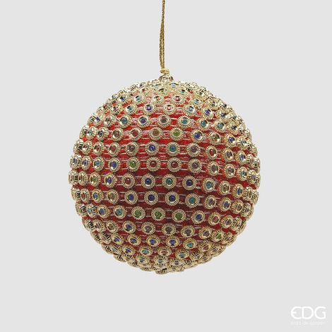 EDG Enzo De Gasperi Addobbo Palla di Natale Infinity D 10 Cm Rosso Mix (1/3)