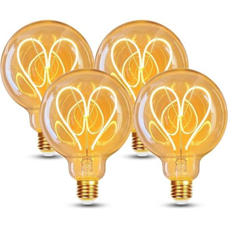 Ampoule E27 Vintage Dimmable 4W G95 Ampoule LED E27 Blanc Chaud 2700K 360LM Edison Décorative Rétro Ampoule - Lot de 4 (1/4)