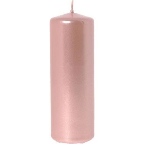 CANDELA PILLAR "METALLICA" ROSE GOLD - H. 15 X DIAM. 5 CM