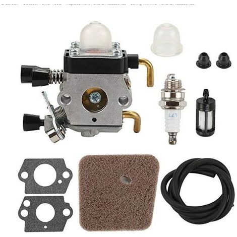 Kit carburateur C1Q-S97 compatible Stihl HS45 FS38 FS45 FS46 FS8, fourni avec capot de filtre à air pour débroussailleuse et taille-haie. (1/5)