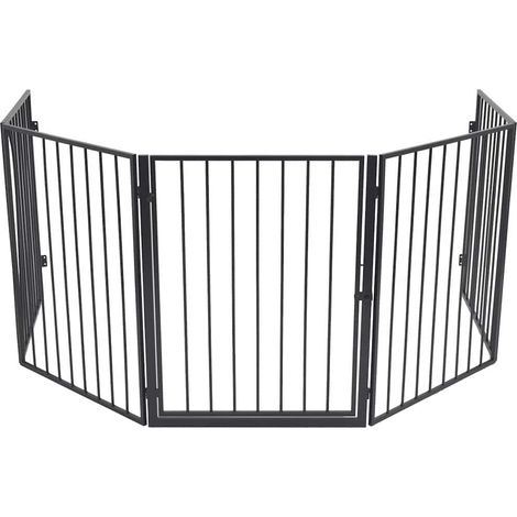 Barrière de sécurité pour cheminée pour animaux domestiques, acier noir (1/5)