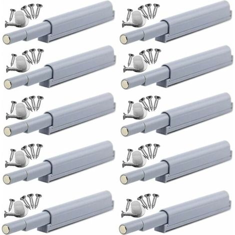 Appuyez pour ouvrir magnétique loquets Fermetures magnétiques push-open ouvre et ferme la porte avec une simple pression (10 pièces)， (1/4)