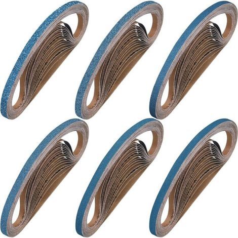 Lot de 40 Bandes Abrasives 9x533mm Grain 40-400 pour Ponceuse à Bande, Papier de Verre pour Bois et Métal (1/5)