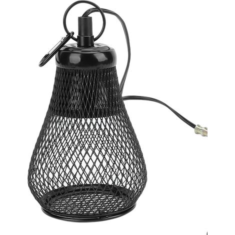 Protection anti-brûlure pour lampe chauffante pour reptiles, lézards, serpents et poussins - Abat-jour en fer - Prise UE (1/5)