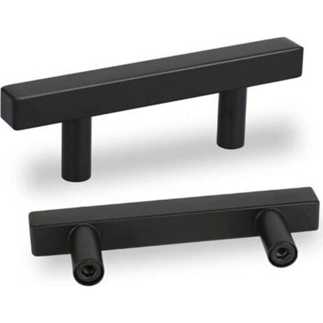 Poignée Cuisine - Acier Inoxydable - Noir - Entraxe 64 mm - Longueur 100 mm - Lot de 5 (1/4)