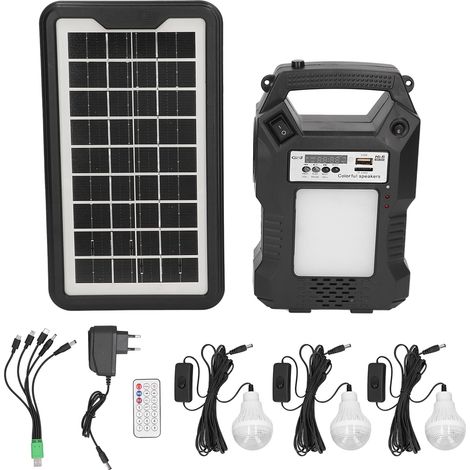 Ortviai Générateur Solaire Portable avec Radio FM, Lecteur MP3, Bluetooth et Éclairage LED pour Extérieur – 4500 mAh (1/5)