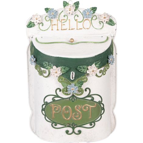 Boîte aux Lettres Murale en Métal Blanc Design Moderne pour Entrée 27 x 10 x 42 cm - PANGIVO (1/5)