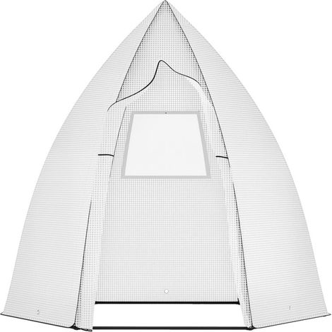 Mini serre d'hiver pour plantes avec porte enroulable, protection hivernale pour jardin et balcon, blanche, 160 x 140 x 180 cm