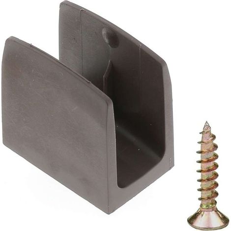 Maniglia di chiusura per serranda avvolgibile marrone, staffa di guida, maniglia in plastica, 15 mm - 18 mm, universale, per montaggio su finestra o parete, avvitabile (1/5)