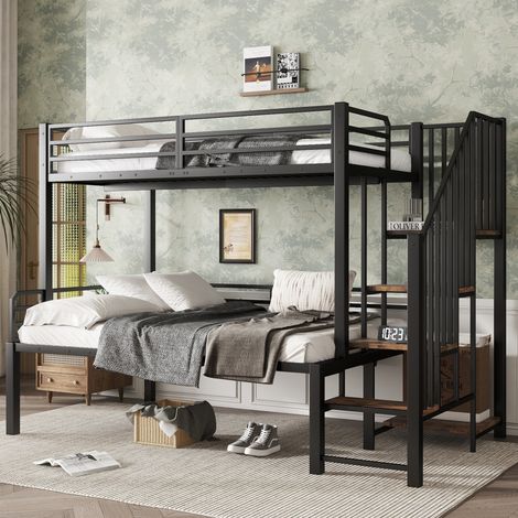 struttura letto 90x200 120x200 salvaspazio con scala OKMYHOME (1/5)