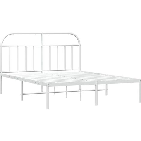 Estructura cama sin colchón con cabecero metal blanco 150x200cm vidaXL (1/4)