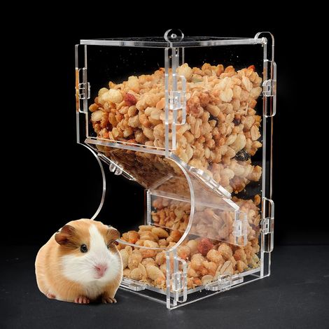 Automatic Hamster Feeder Acrylic Hamster Feeder, Dispenser Suitable for Feeding Hamsters, Guinea Pigs, Mini Hedgehogs and Other Small Animals (1/5)
