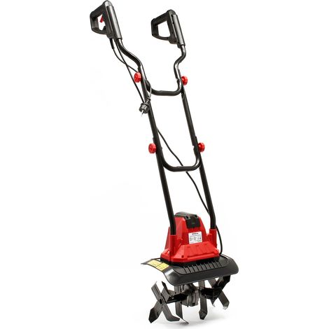 Wiltec Motoazada eléctrica 1050W 380rpm cultivador con cuchillas 4x4 profundidad de trabajo 220mm