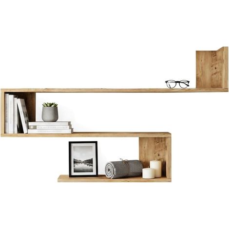 Dmora - Regal Dpi, Gestell, Wandregal, Mehrzweckregale, 120x15h71 cm, Eiche