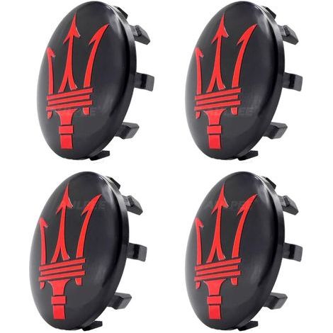 Enjoliveurs Enjoliveurs avec logo central 60 mm Matériau ABS Compatible avec les accessoires Mesertatti (Maser noir rouge) (1/5)