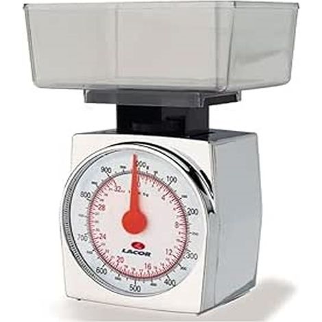 Bilancia da cucina in plastica cromata 1 kg con graduazione 5 grammi, Misure 10 x 10 x 10 cm