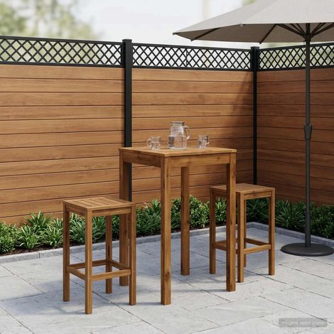 vidaXL Mesa de Bar para Jardín Natural 60 x 60,5 x 105 cm (1/5)