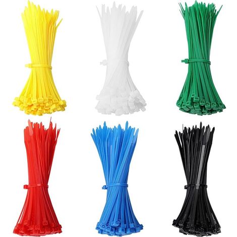 Lot de 600 colliers de serrage en nylon (6 couleurs) — Réglables et codés par couleur pour une identification facile — Usage polyvalentn des Gérer les Différents Câbles, 6 Couleur 600 Pièces (1/5)