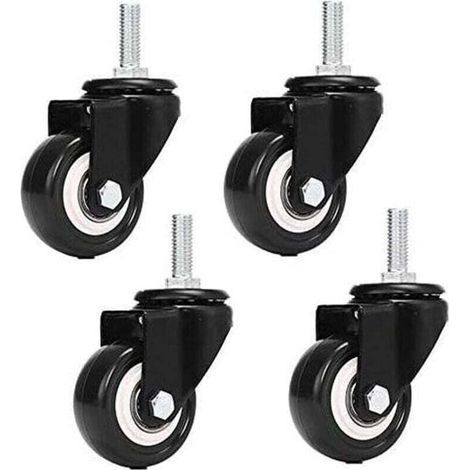 Enowelir 240 kg Tragkraft M8x25 mm 4 Stück PU-Lenkrollen für Möbel (1/4)