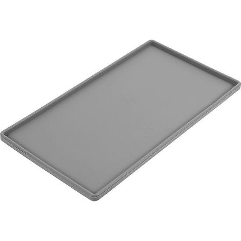 Plateau de rangement en silicone antidérapant pour tasses à café, idéal pour la maison ou le bureau.-25.40X13.90X0.62CM-Grey (1/3)