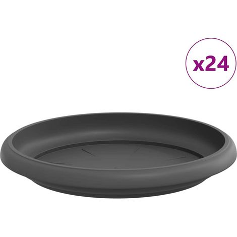 Maison Exclusive - Vassoio Rotondo per Fiori 24 pcs Nero Ø 14 x 2 cm Plastica