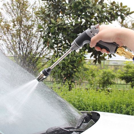 Lance À Eau Haute Pression - Buse Réglable Pour Tuyau D Arrosage - Poignée En Caoutchouc Antidérapante - Pour Lavage Auto Jardin Nettoyage Extérieur - 1 Pièce (1/5)
