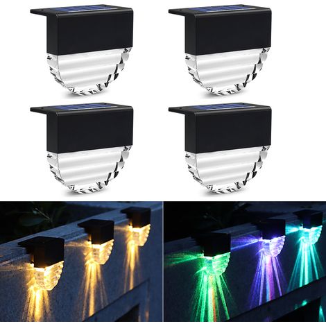 Lampe murale étanche résistant aux intempéries capteur de lumière Modes d'éclairage décoratif ABS solaire LED pont jardin clôture 4 IP55 (1/5)