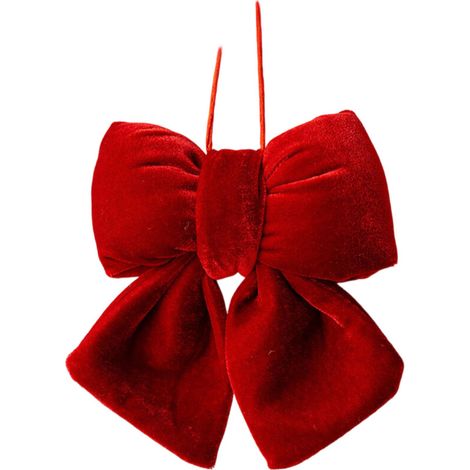 Papillon decorativo in morbido velluto con cordino, - Rosso S