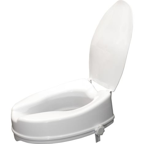 Siège de toilette surélevé en plastique avec couvercle Senator blanc - Hauteur 10 cm (1/4)