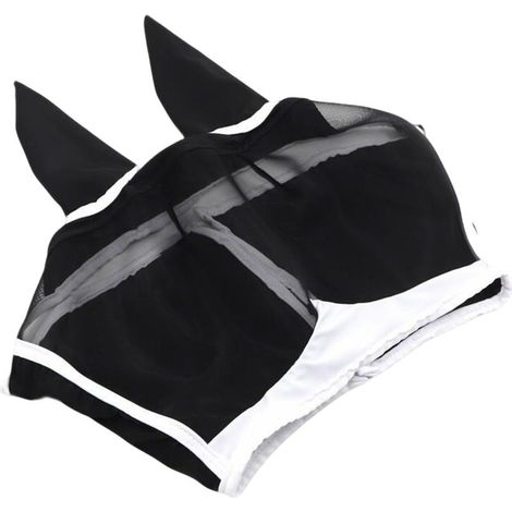 Masque Anti-Mouches pour Cheval - Filet Respirant Demi-Visage avec Oreilles,Sangle Élastique Demi-Masque en Mesh pour Cheval pour Chevaux, bovins, élevage - Utilisation Toute