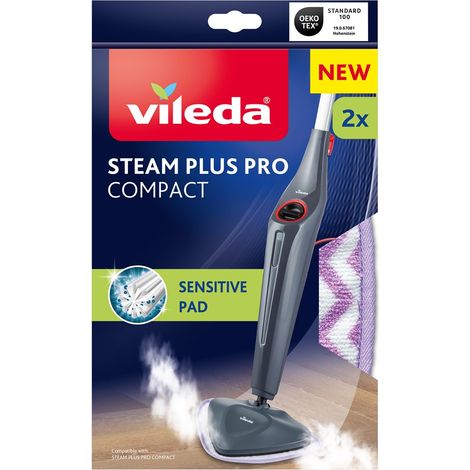 Vileda Steam Plus Pro Sensitive Pad, perfecta para suelos delicados, gracias a su forma triangular ideal para esquinas (1/4)