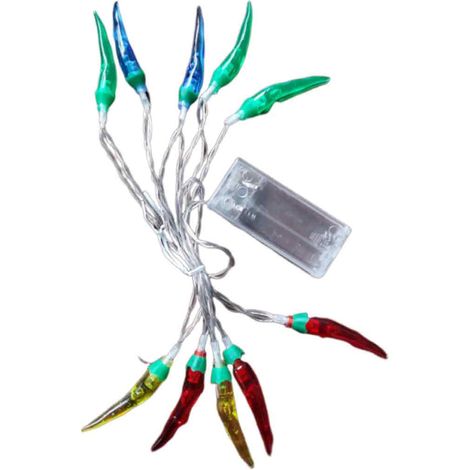 1 Guirlande lumineuse, 100 LED, effet piment rouge, 10 mètres, alimentation secteur ou piles, intérieur et extérieur (1/5)
