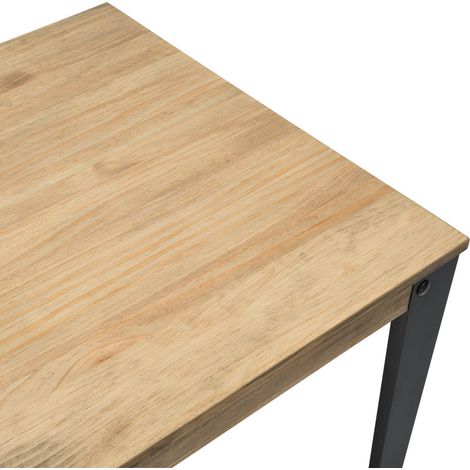 Mesa Lunds Cuadrada 70x70x75cm Acero Fume en madera maciza de pino acabado vintage estilo industrial Box Furniture