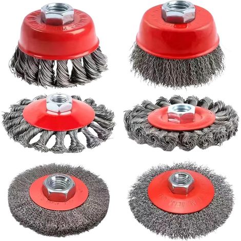 Mtallique pour Meuleuse Jeu de 6 Brosses Roues pour