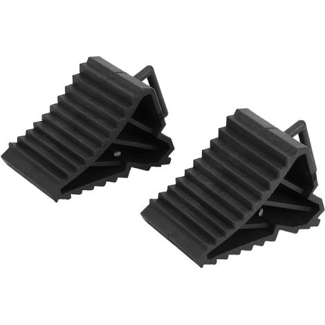 Lot de 2 cales de roue antidérapantes noires pour véhicules (voiture, camion). (1/5)