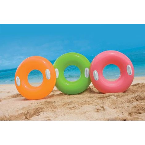 BouA e de sauvetage gonflable en forme de beignet Intex 59258 avec poignA es piscine de mer 76 cm enfant