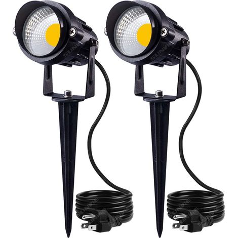 Faretto LED da esterno da 7 W, luce LED da giardino con chip COB da incasso, versatile faretto da esterno bianco caldo 2700K per vialetti, vialetti, balconi e terrazze. (1/5)