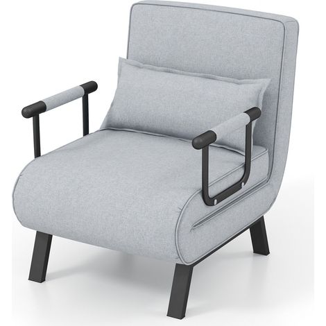 Convertible Single Folding Sofa Bed Sleep Chair 6 Positions Adjustable Backrest (1/5)