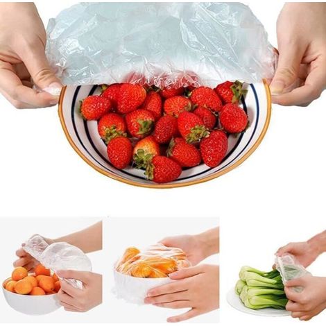 300 Pièces Sacs de Conservation Frais,SéRies Aliments RéUtilisables Couvercle en de Protection Alimentaire (1/4)