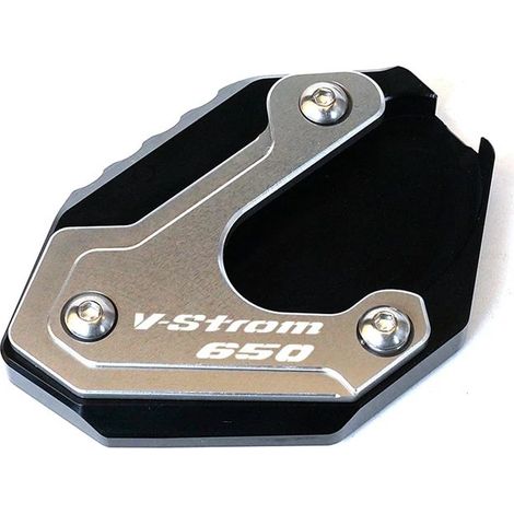 Béquille latérale/pied arrière CNC (Gris, neuf) compatible avec les modèles SUZUKI V-STROM 650/XT VSTROM 650 DL650 (2004-2022-2021) - Plaque de support et extension maxpower (1/4)