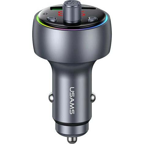 Caricabatterie da auto USAMS CC328 da 30 W, 1 porta USB-A, 1 porta USB-C, Bluetooth, FM, antiossidante. (1/5)