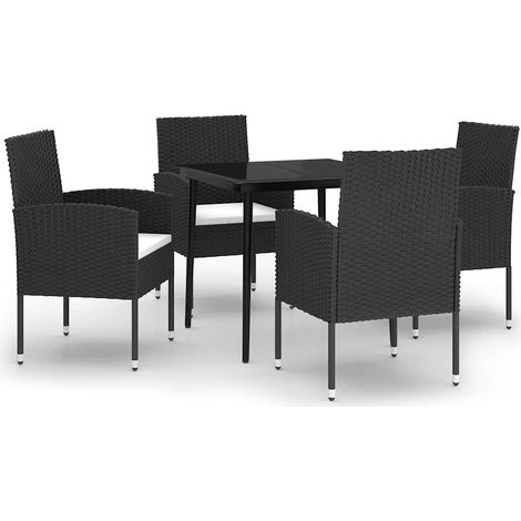 Maison Exclusive - Set da Pranzo da Giardino 5 pz Nero (1/5)
