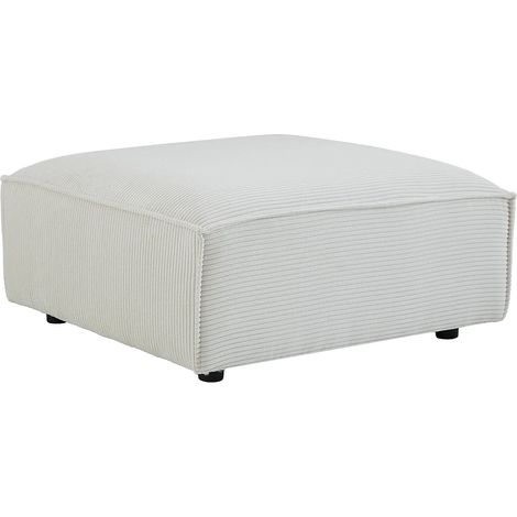 Pouf in velluto a coste beige - RUZOLO (1/3)