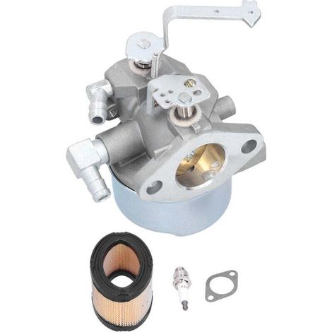 Carburateur 640152 avec filtre à air et bougie d'allumage 33268, compatible avec les modèles Tecumseh 640152A, 640023, 640051, 640140, HM80, HM90 et HM100. (1/4)