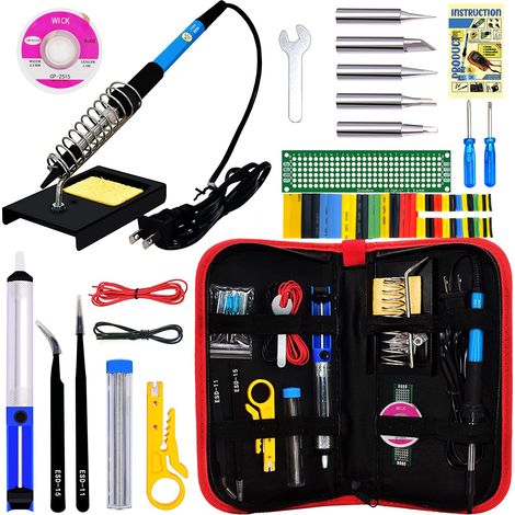 Fer à souder électrique à température régulée, ensemble d'outils de stylo à souder électrique, noir, euromètre