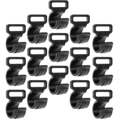 15 ganchos reutilizables para postes de tienda de campaña, organizadores y fijadores de equipo de camping.
