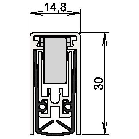 Junta de puerta Schall-Ex® L-15/30 WS 1-880 1-s.L.833mm alu. Plateado para HLT ATHMER